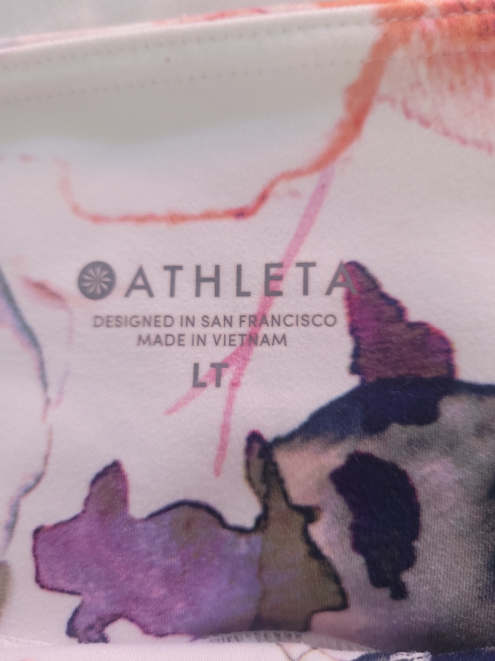 Athleta White and Purple Mudra Leggings Floral 7/8 - Picture 8 of 9